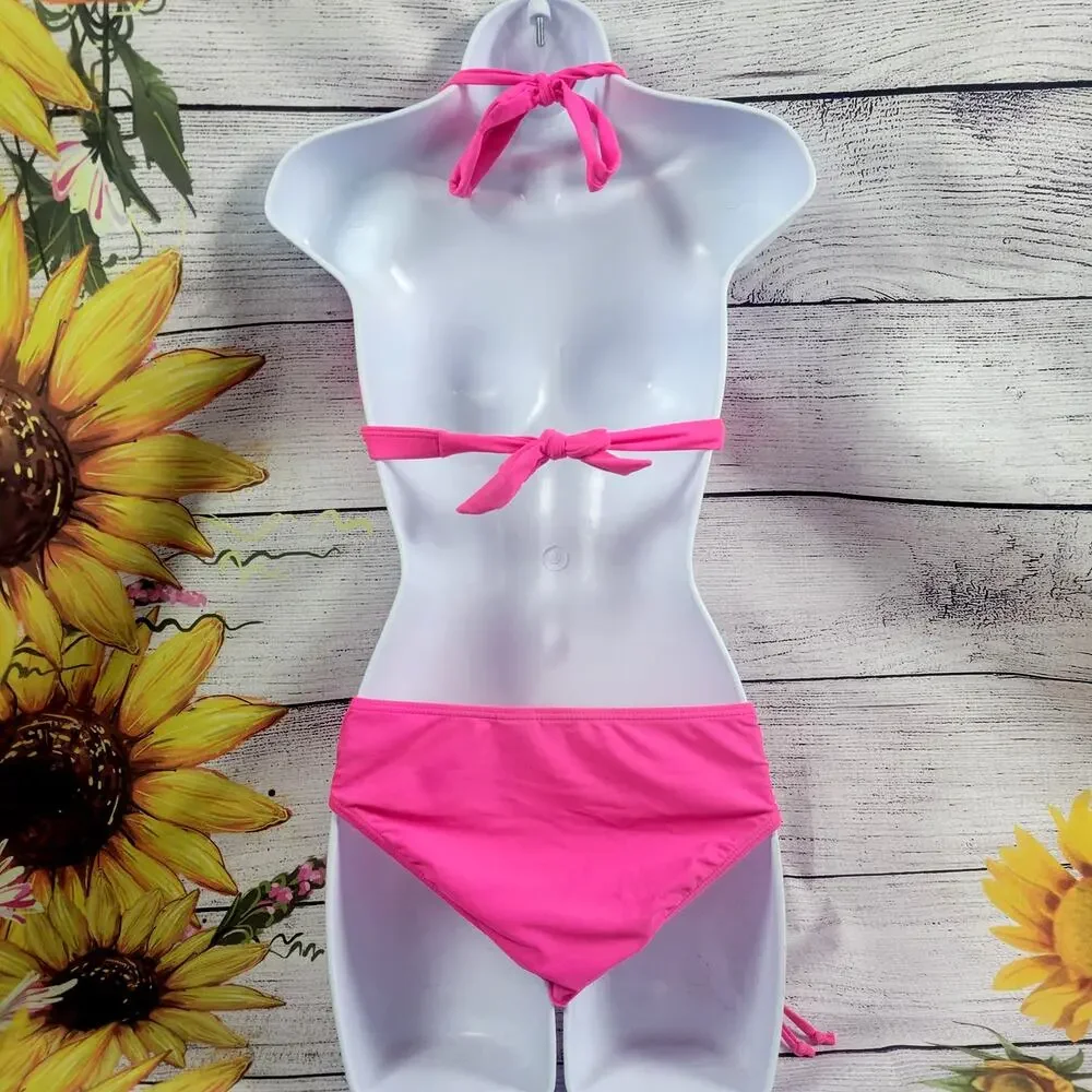 Tahiti Neon Pink Bikini Swimsuit‎ Size S